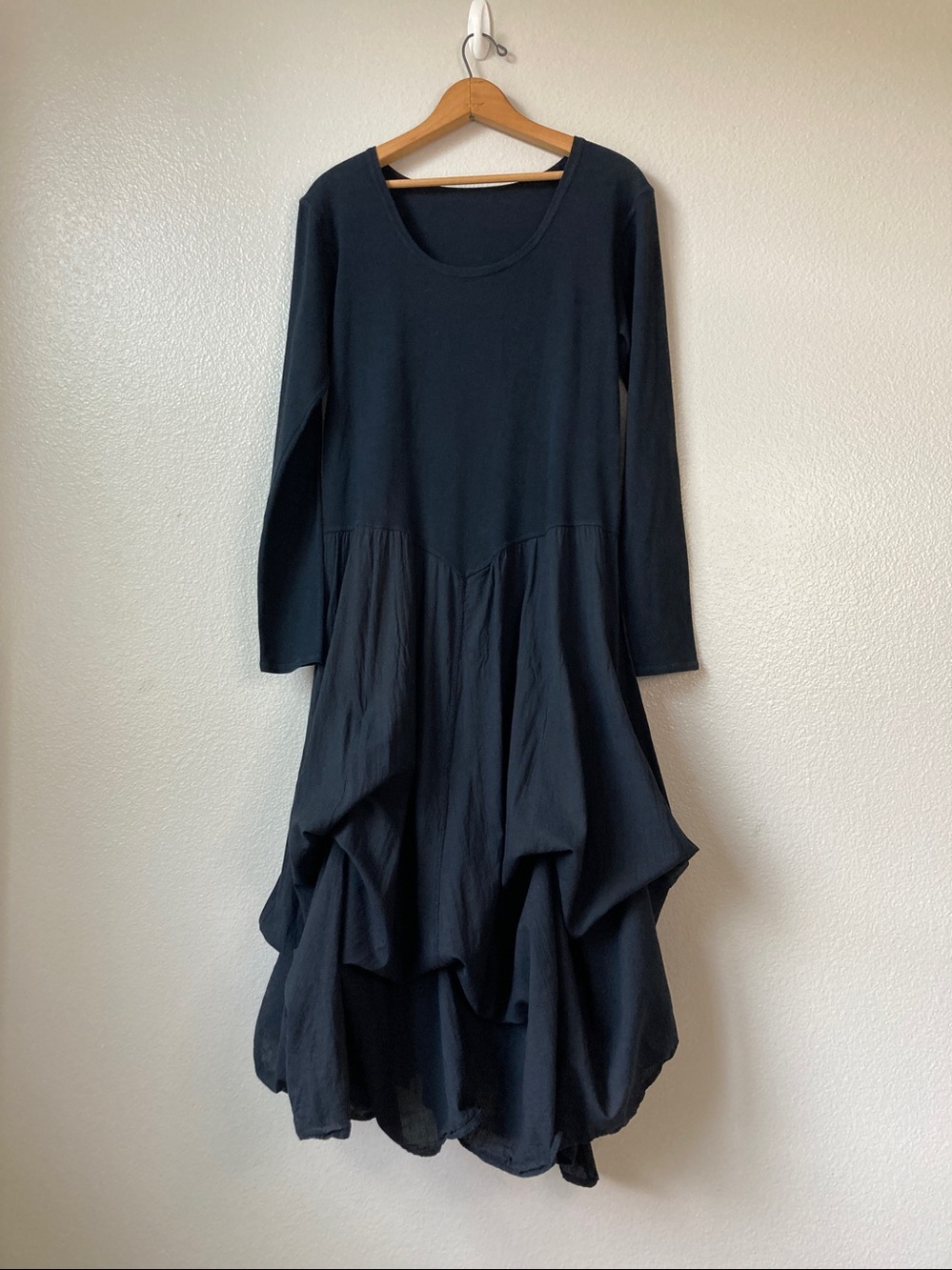 Luna Luz Dart & Tie Avant Garde Minimalist Dress Origami Bubble Midi sz L - Picture 3 of 14